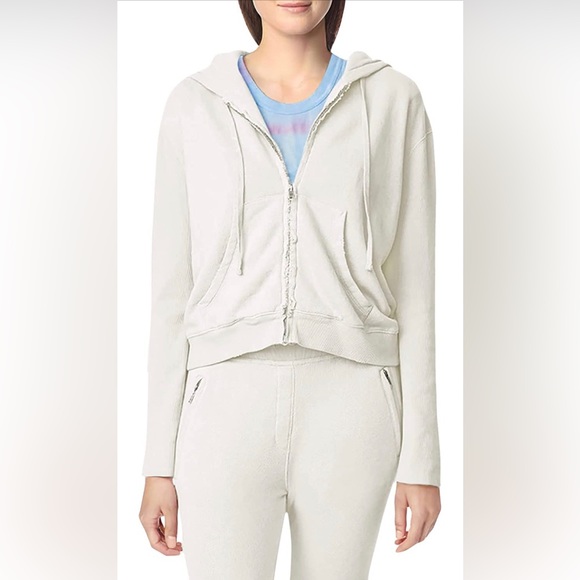 NWT Bandier x Sincerely Jules The Juniper Zip Up Hoodie Cream - Picture 3 of 10